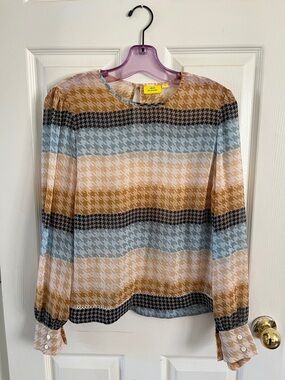 Roller Rabbit Houndstooth Print Top